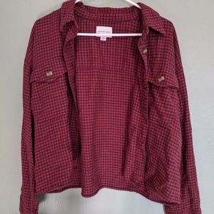 American Eagle cropped flannel